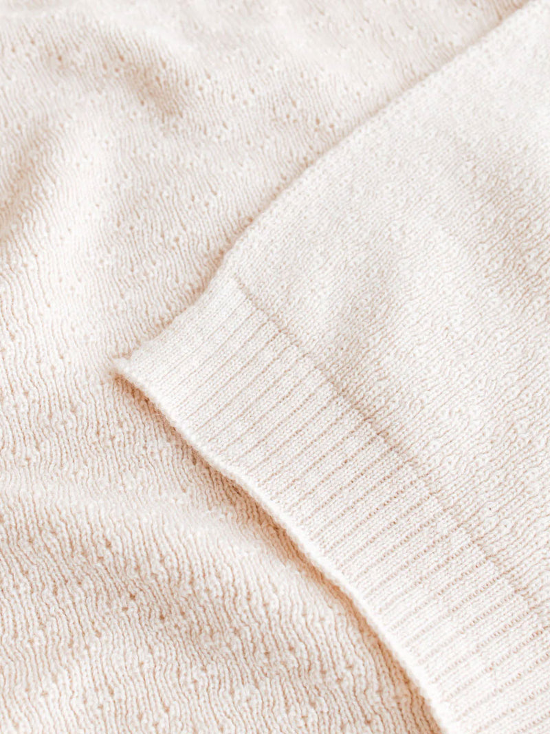 Hvid Knitware Dora Cream baby tæppe