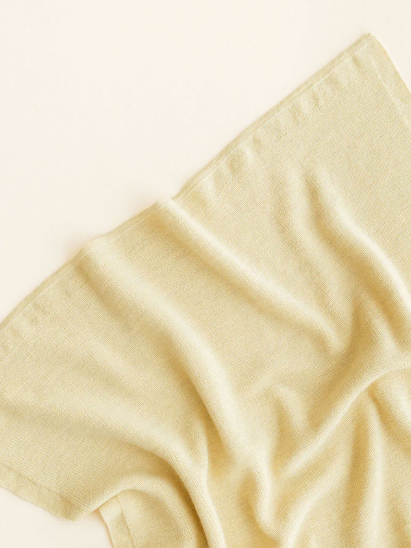Babytæppe i merinould fra Hvid Knitware - Felix Light Yellow