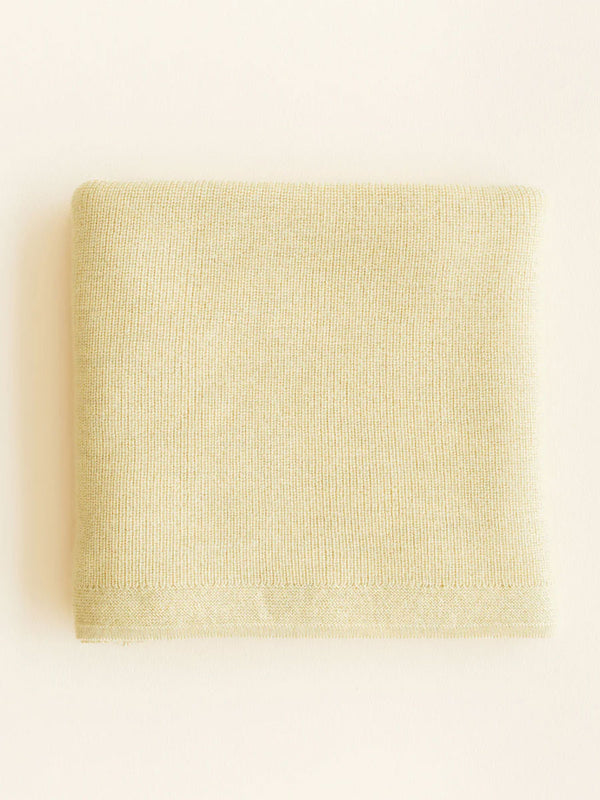Babytæppe i merino uld fra Hvid Knitware - Felix Light Yellow