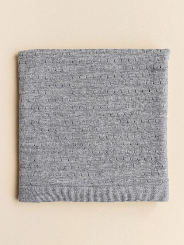 Babytæppe i merino uld fra Hvid Knitware - Frankie Grey Melange