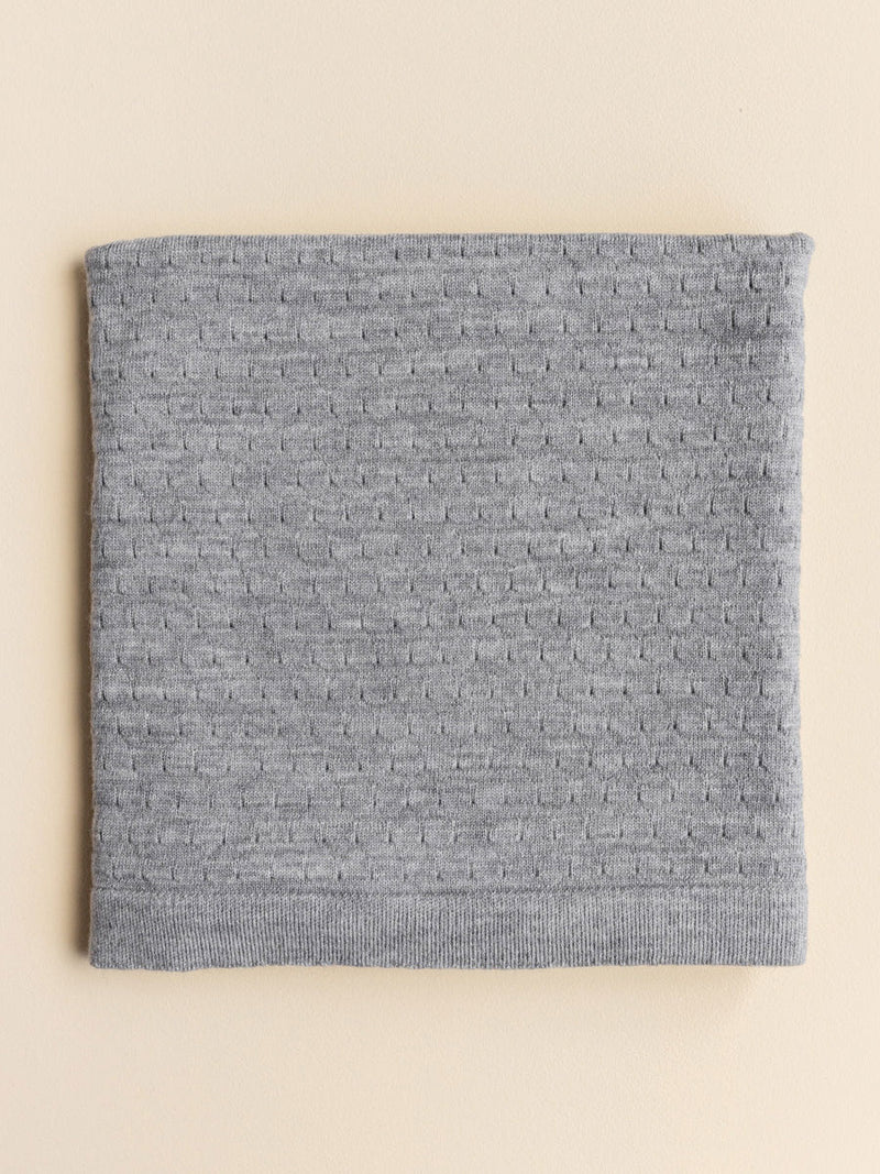 Babytæppe i merino uld fra Hvid Knitware - Frankie Grey Melange