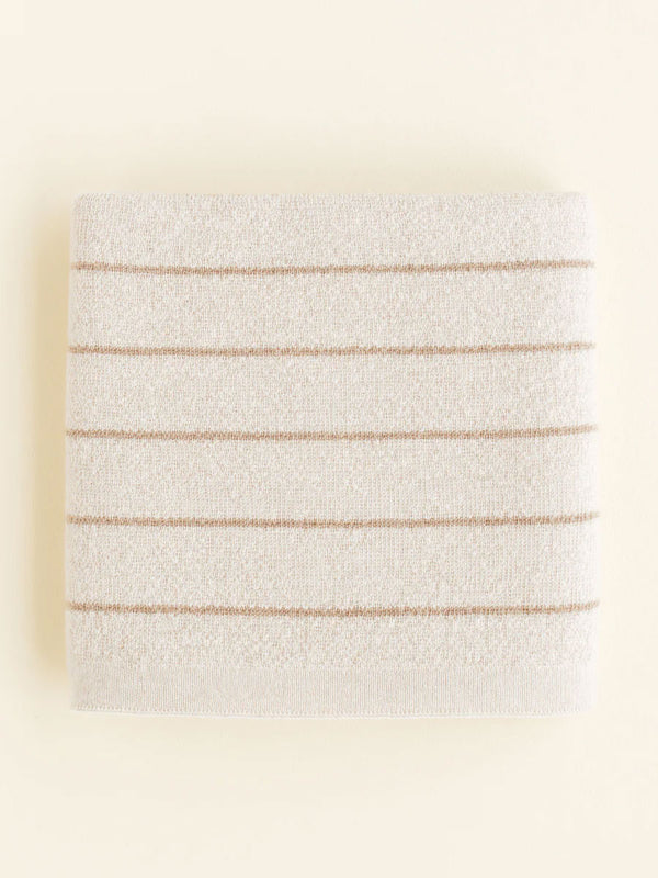 Babytæppe i merino uld fra Hvid Knitware - Harry Cream/Sand
