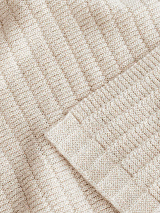 Babytæppe i merinould fra Hvid Knitware - Ida Cream