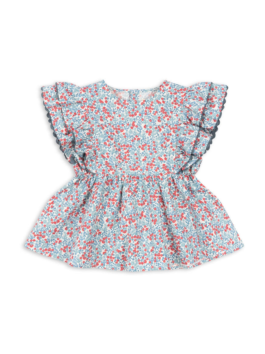 Top med flæser fra Konges Sløjd - Verbena Bibi Blue