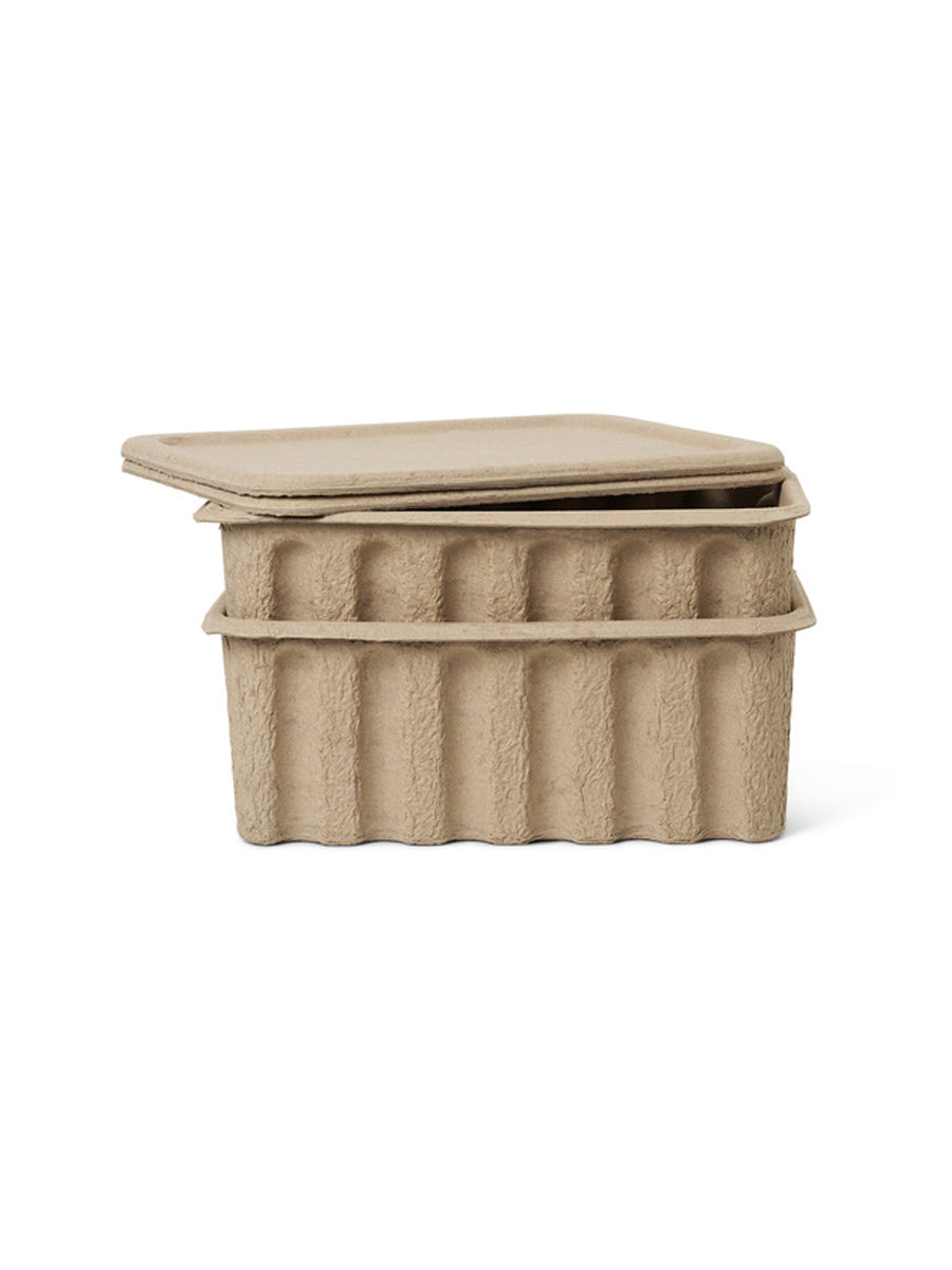 Opbevaringsboks fra Ferm Living (Sæt á 2) - Greige