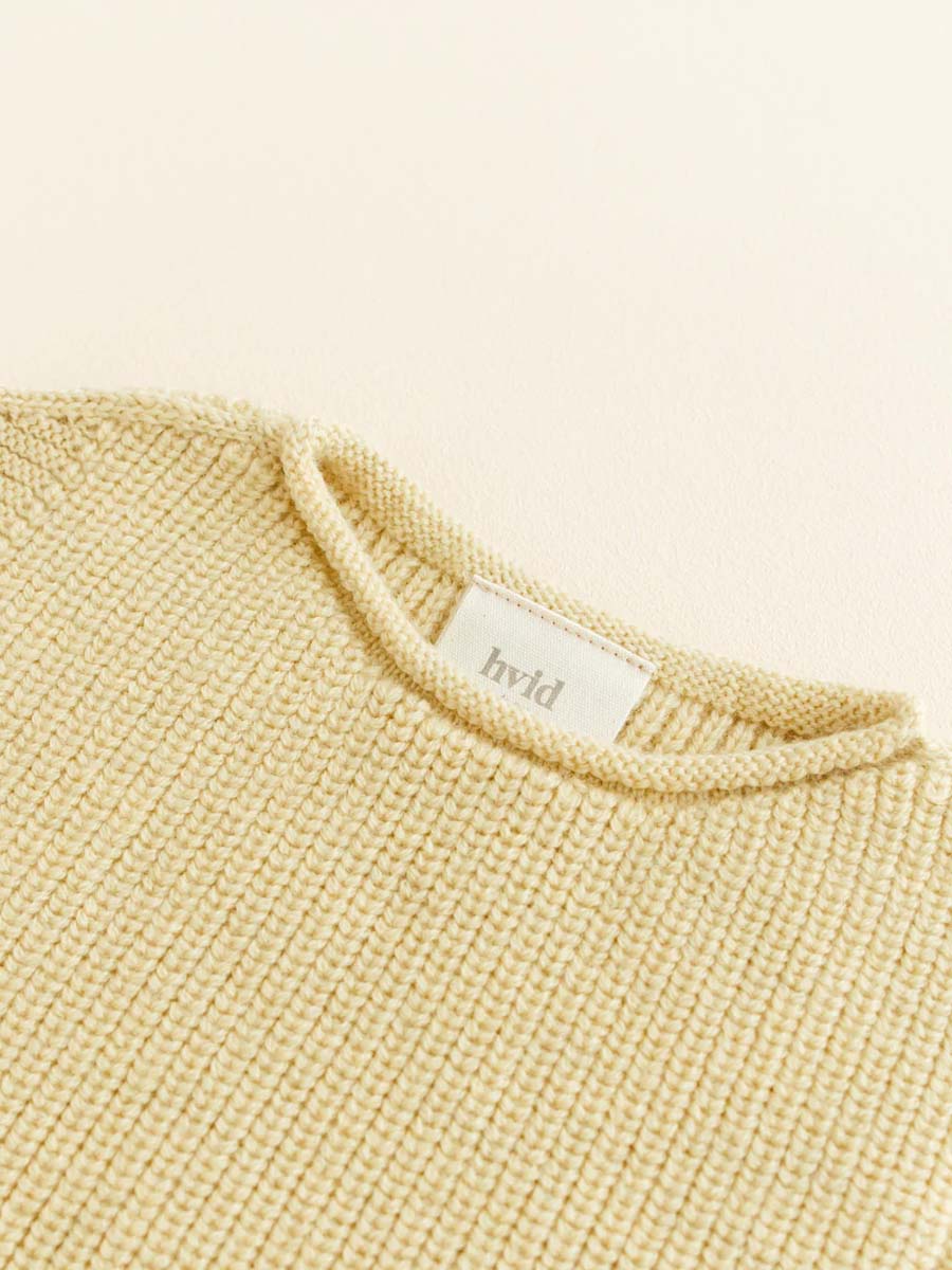 Vest i merino uld fra Hvid Knitware, lys gul