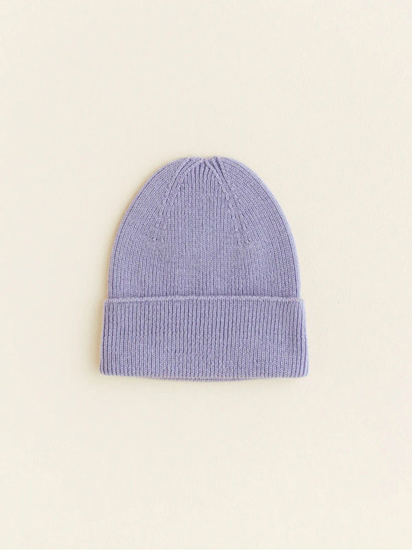 Beanie til nyfødt i merino uld fra Hvid Knitware, Fonzie newborn - Lilac