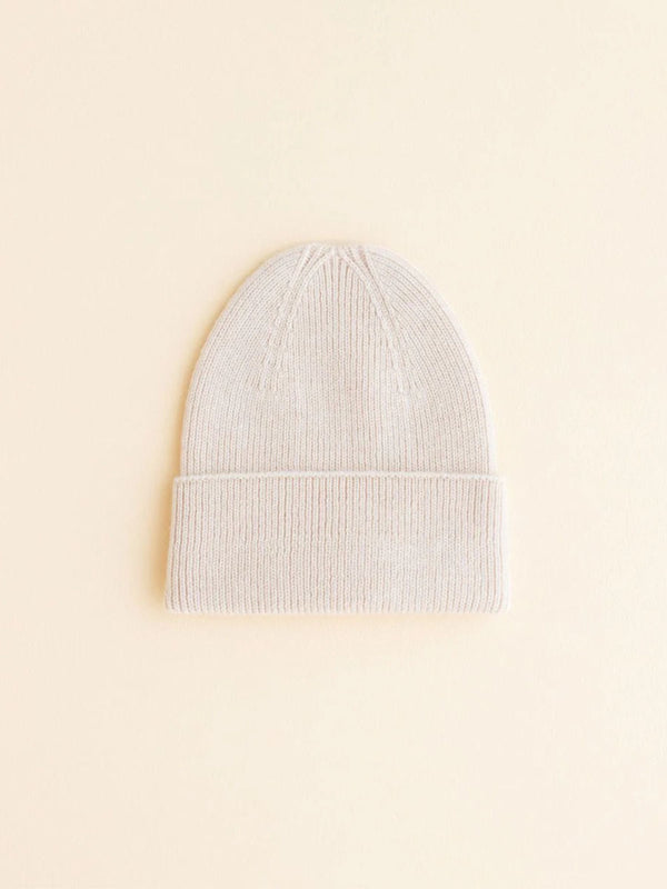 Beanie til nyfødt i merino uld fra Hvid Knitware, Fonzie newborn - Cream