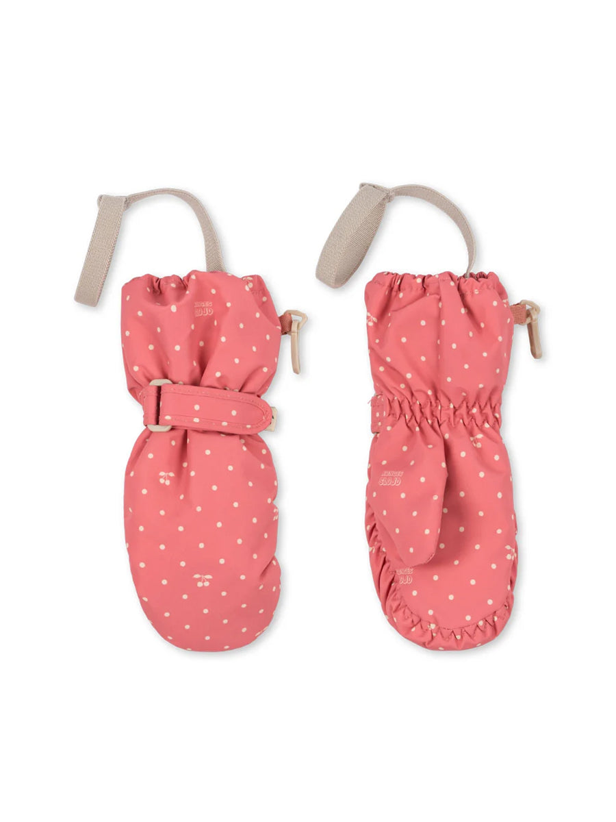 Vanter med fleece fra Konges Sløjd - Cherry berry dot