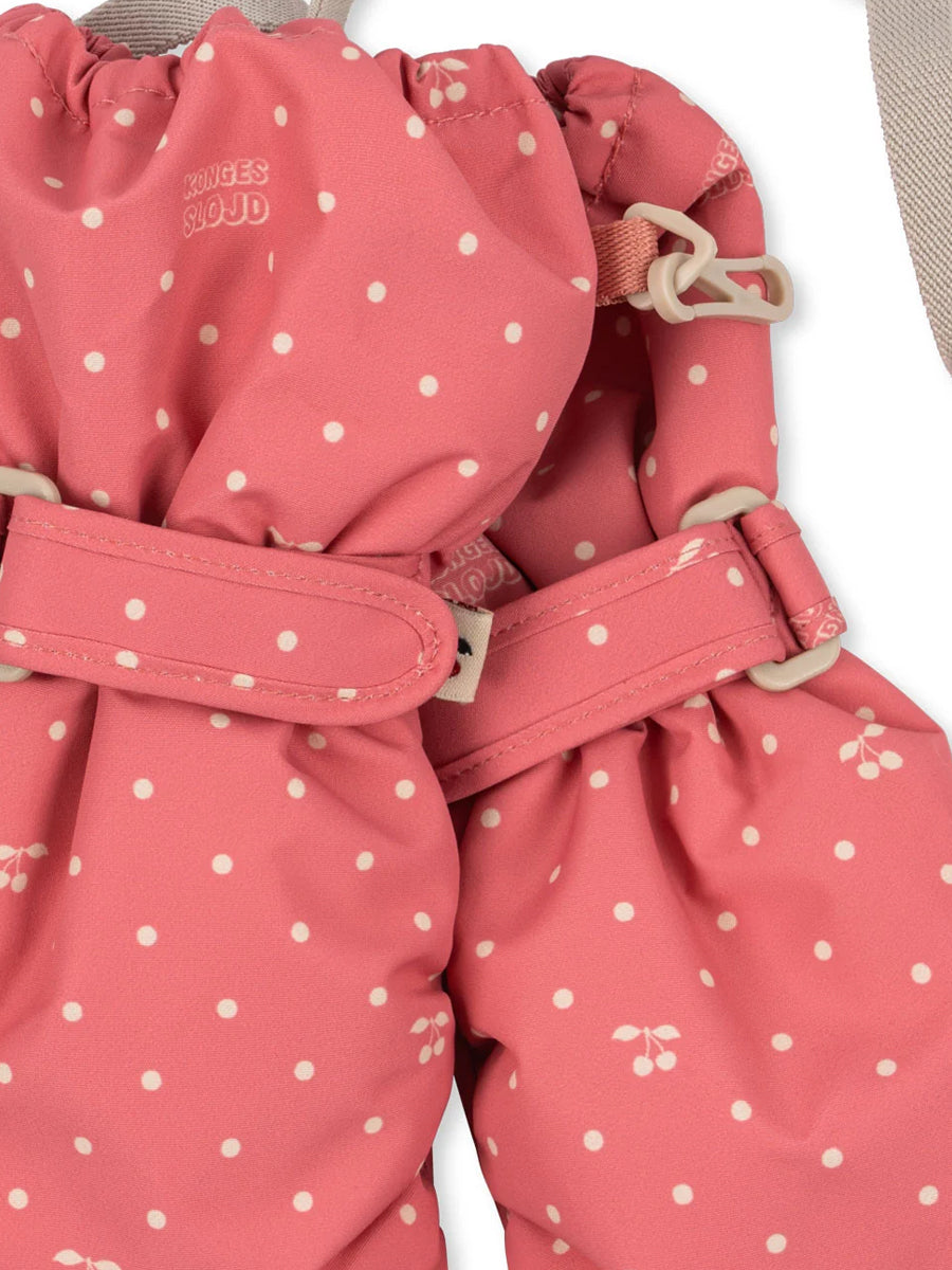 Vanter med fleece fra Konges Sløjd - Cherry berry dot.