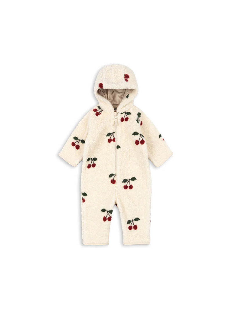 Teddy onesie køredragt fra Konges Sløjd - Cherry
