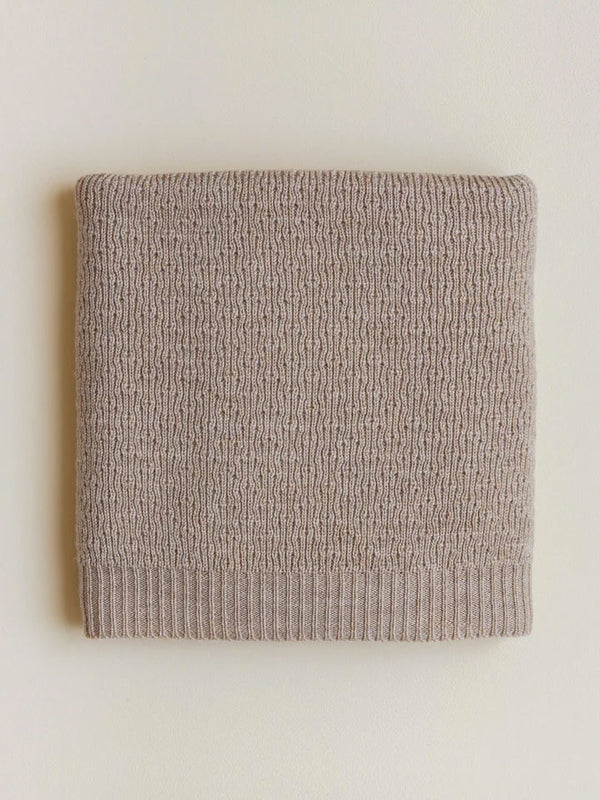 Babytæppe i merino uld fra Hvid Knitware - Dora Sand