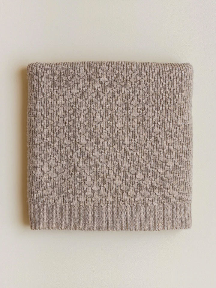 Babytæppe i merino uld fra Hvid Knitware - Dora Sand