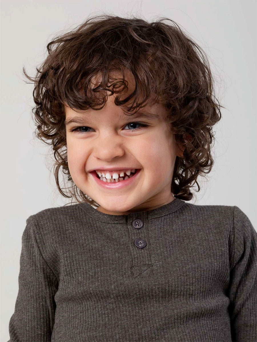 Bluse med rib fra MarMar, Coffee Melange