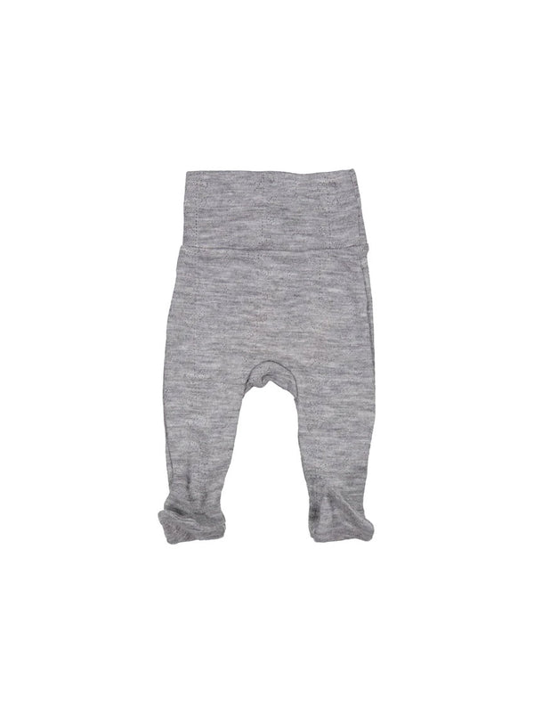 Newborn bukser i uld Pointelle fra MarMar - Grey Melange