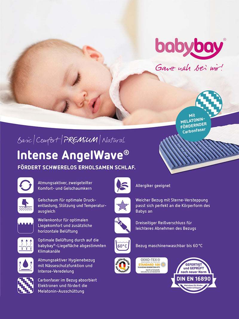 Premium madras til Babybay MAXI og Boxspring - Intense Angelwave