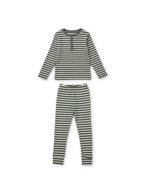 Pyjamas fra Liewood - Hunter green / Sandy Stripe