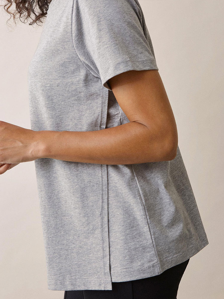 Amme t-shirt fra Boob design - Grey Melange