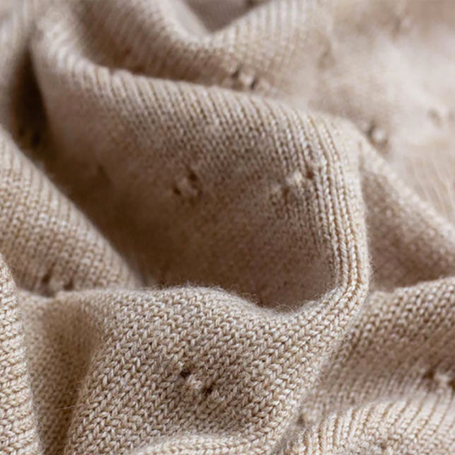Babytæppe i uld fra Hvid Knitware - Sand