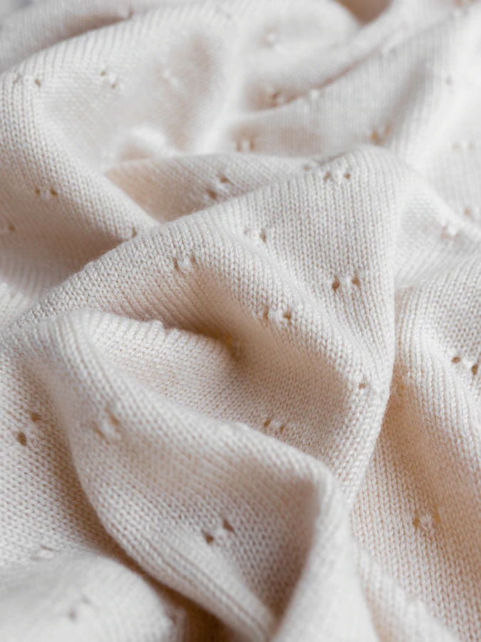 Babytæppe i merinould fra Hvid Knitware - Natur