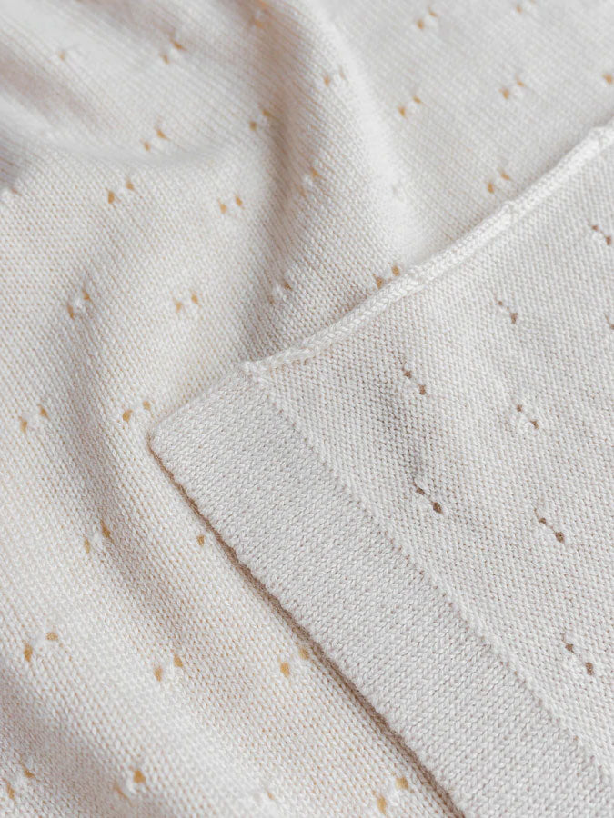 Hvid Knitwear baby tæppe
