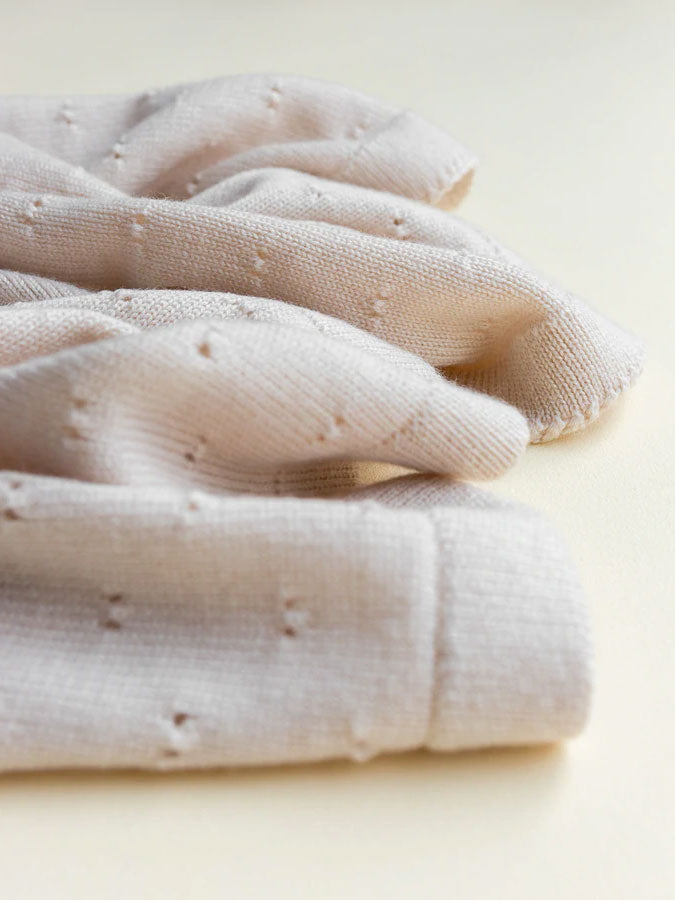 Baby tæppe i merino uld fra Hvid Knitware - Natur
