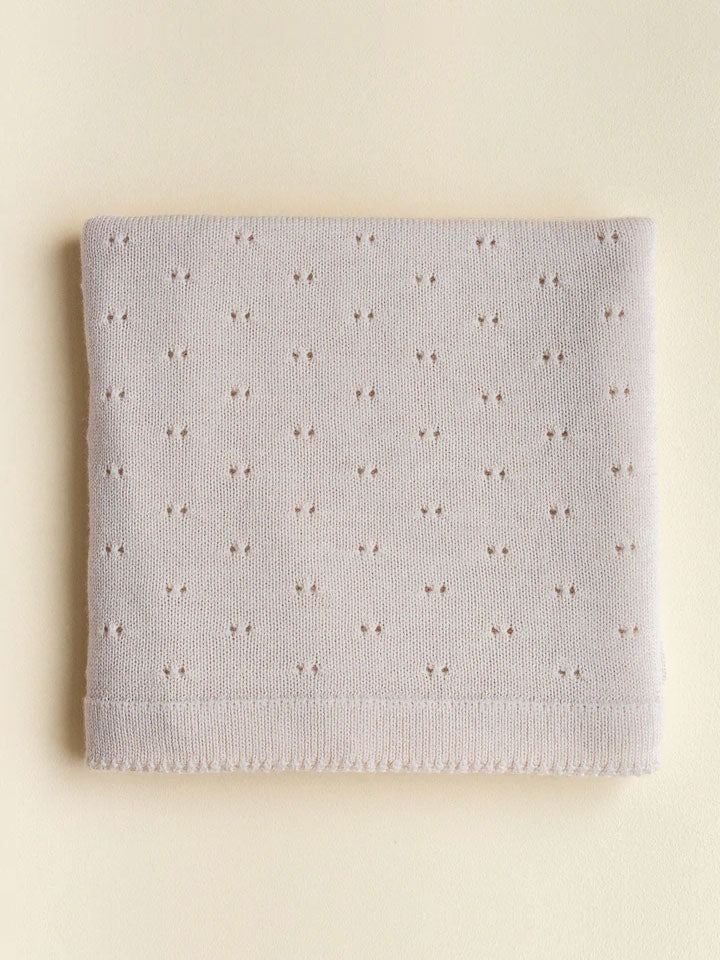 Babytæppe i merino uld fra Hvid Knitware - Natur